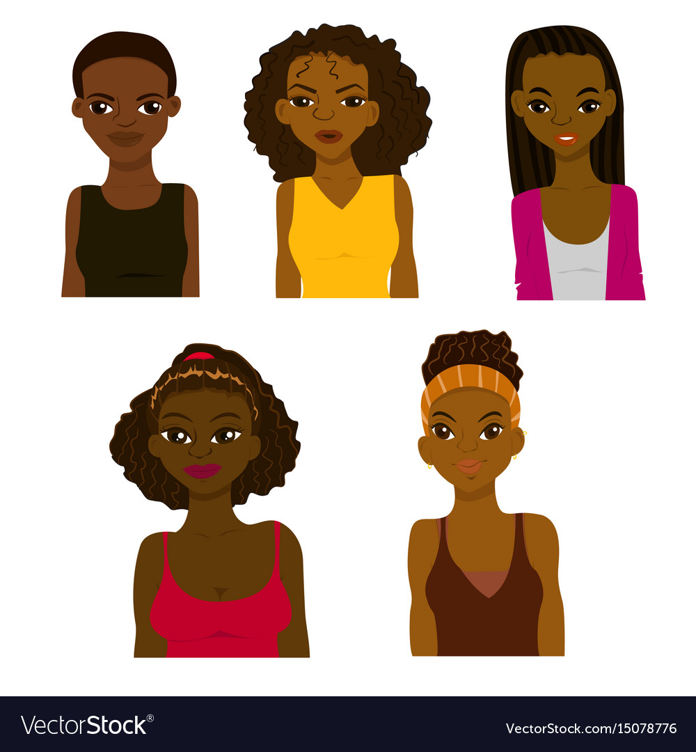 Fashion and hairstyle of african women Royalty Free Vector