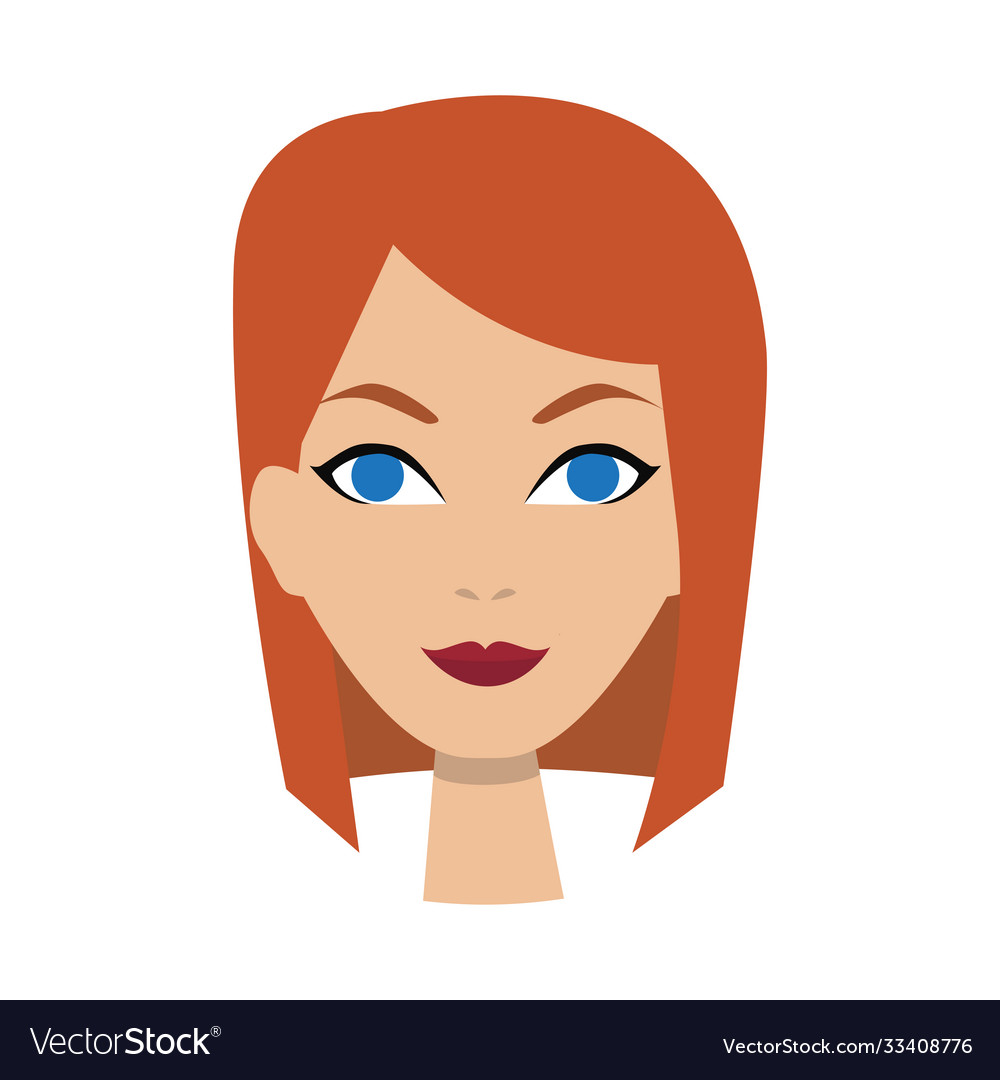 Girl icon woman avatar face cartoon style