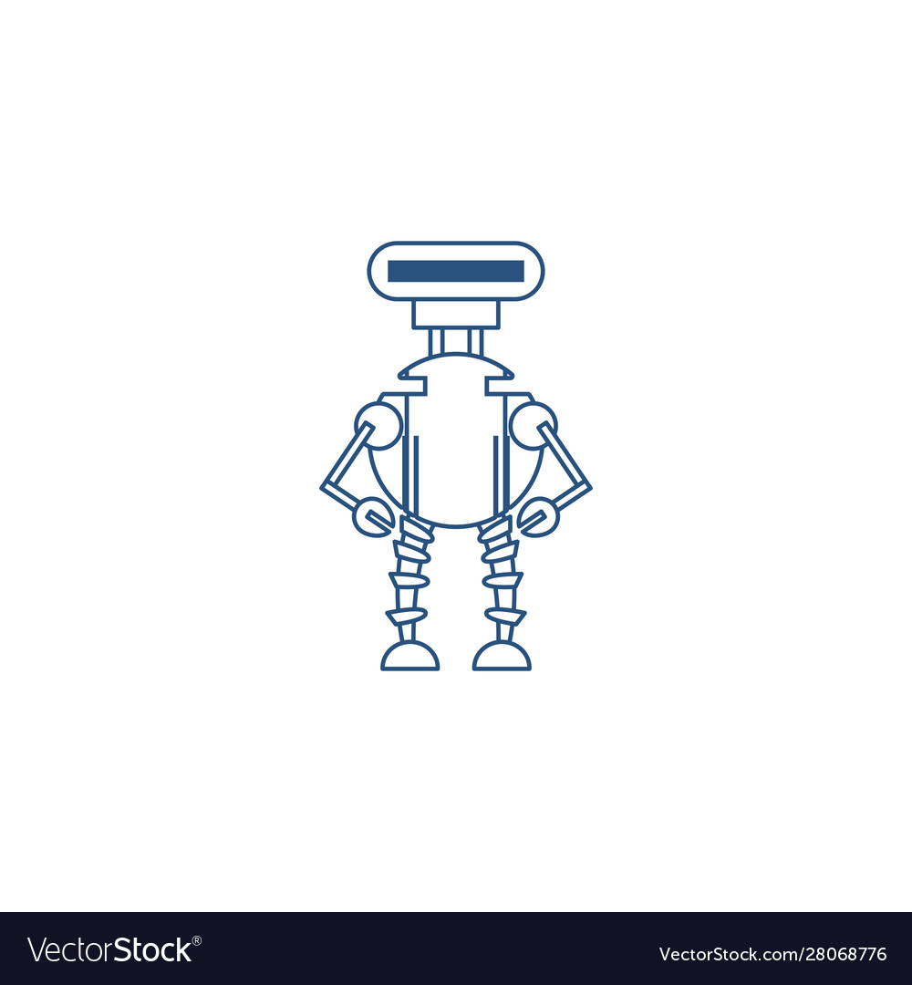 Humanoid robot line style icon Royalty Free Vector Image