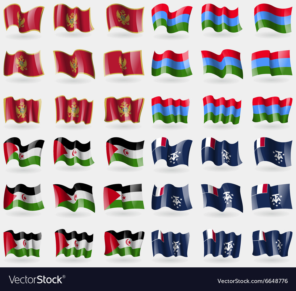 Montenegro karelia western sahara french Vector Image