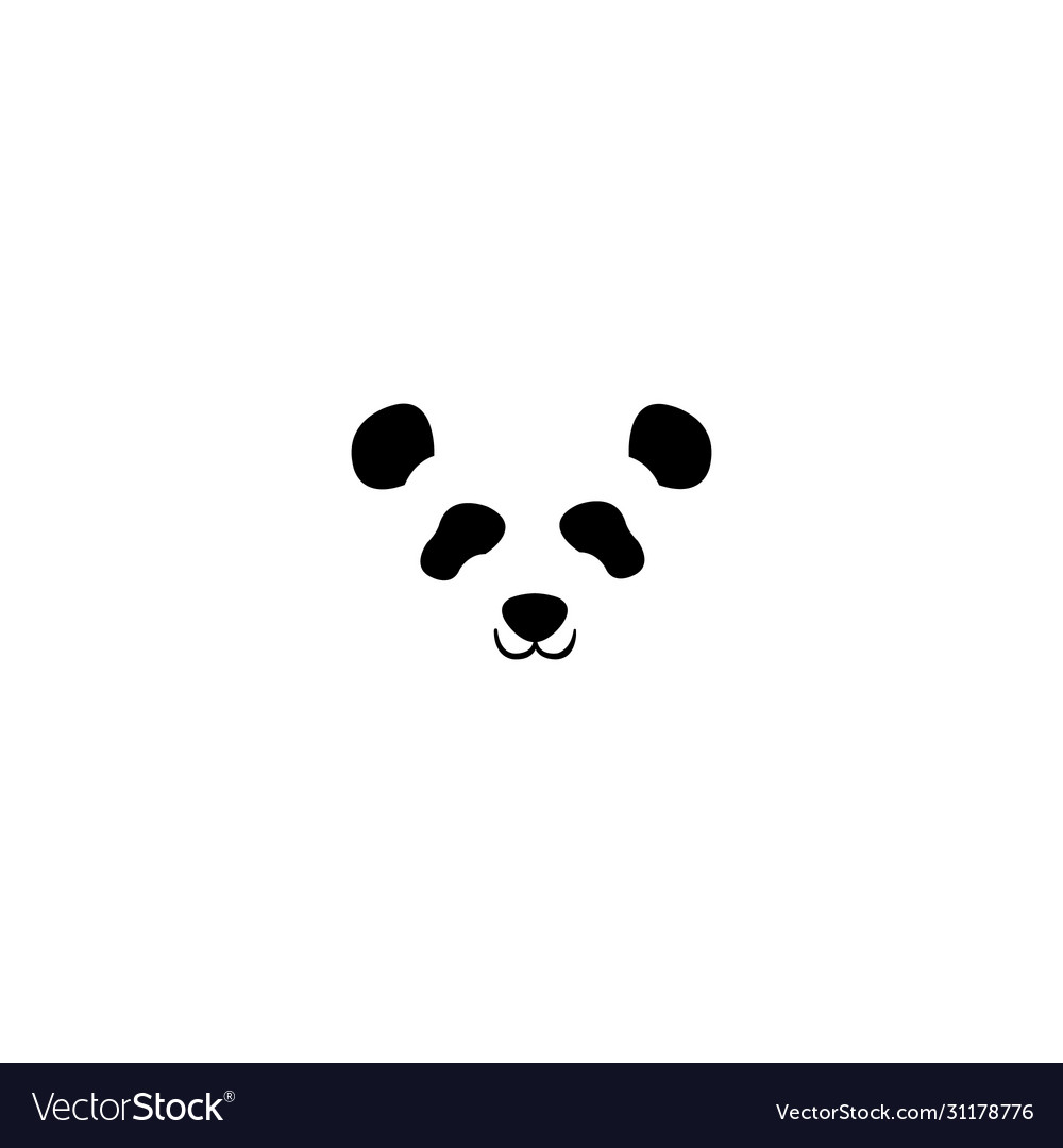 Panda face logo simple mascot bear Royalty Free Vector Image