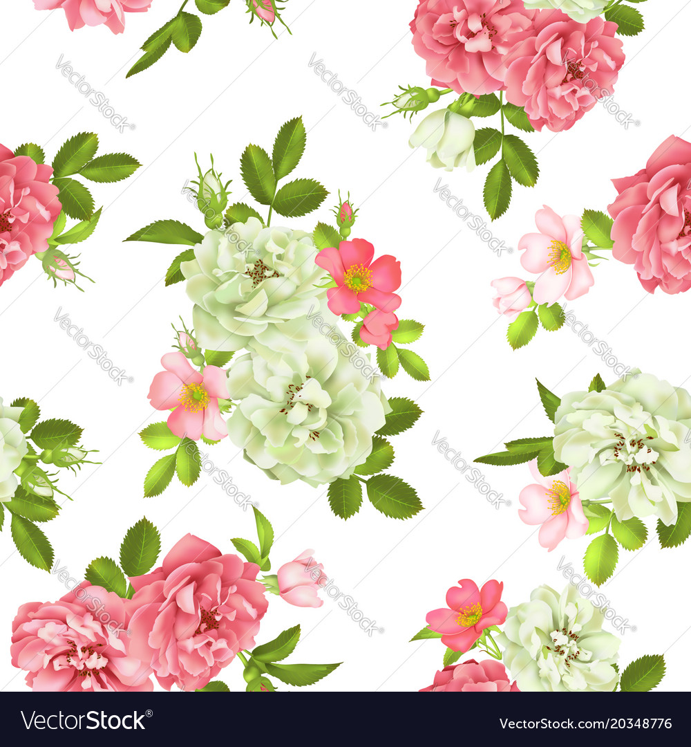 Pink Rose Seamless Pattern