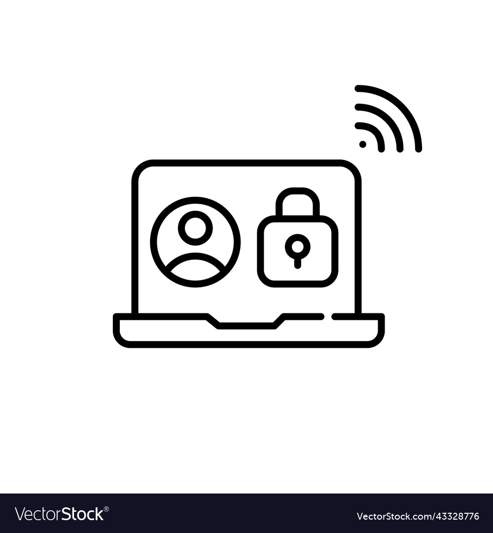 Secure user profile online pixel perfect vector image Secure user profile online pixel perfect