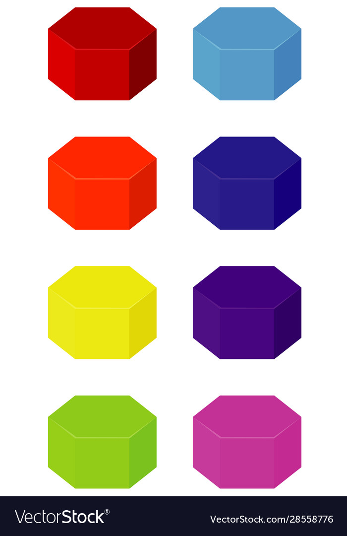 Set hexagon in different colors