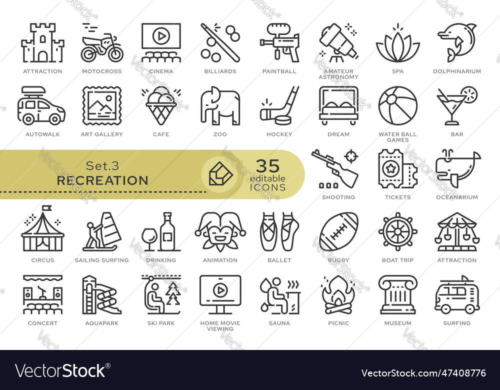 Set icons recreation 03 Royalty Free Vector Image