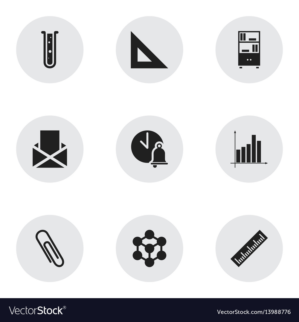 Set of 9 editable science icons includes symbols vector image Set of 9 editable science icons includes symbols