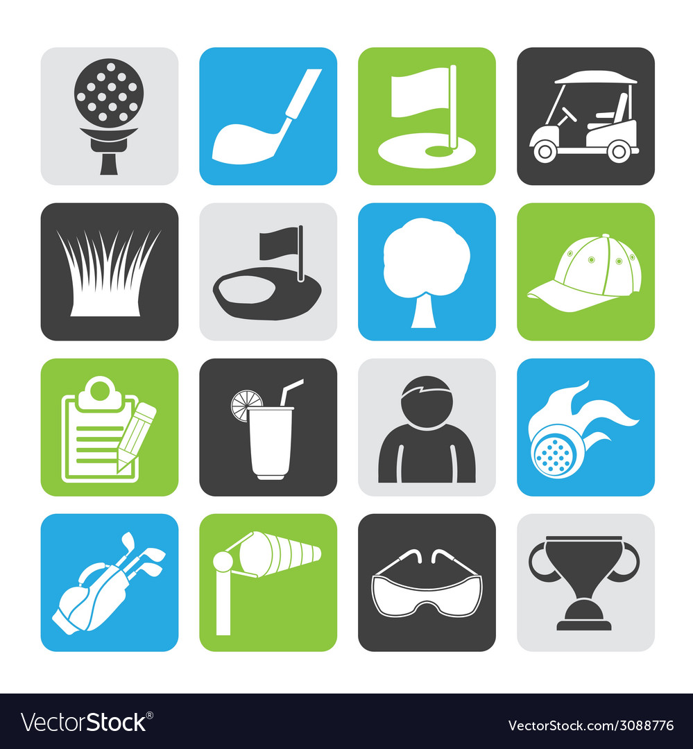 Silhouette Golf And Sport Icons Silhouette Golf And Sport Icons Royalty Free Vector Image