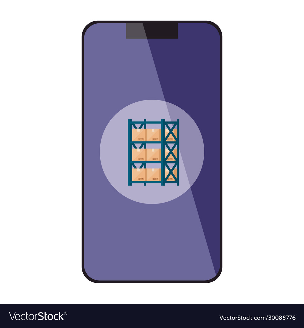 Smartphone with logistic service app vector image Smartphone with logistic service app