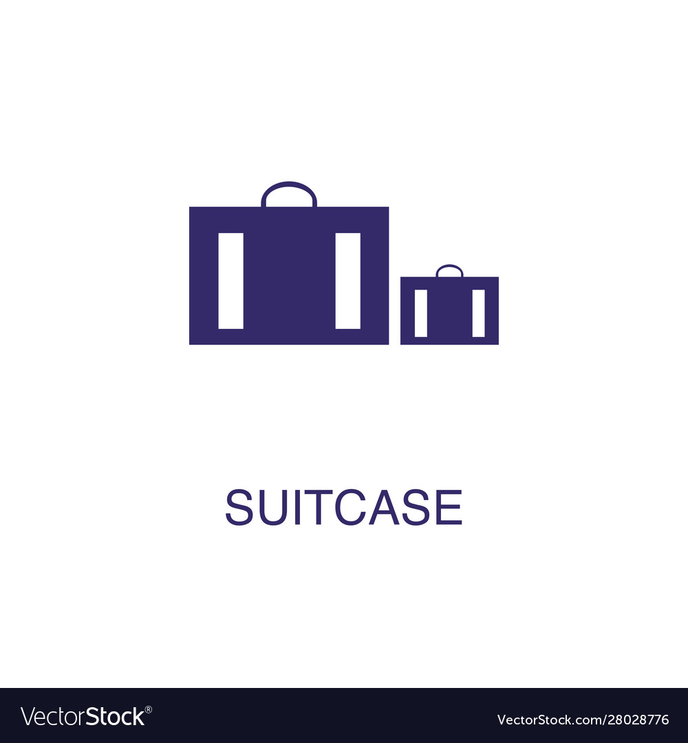 Suitcase element in flat simple style on white