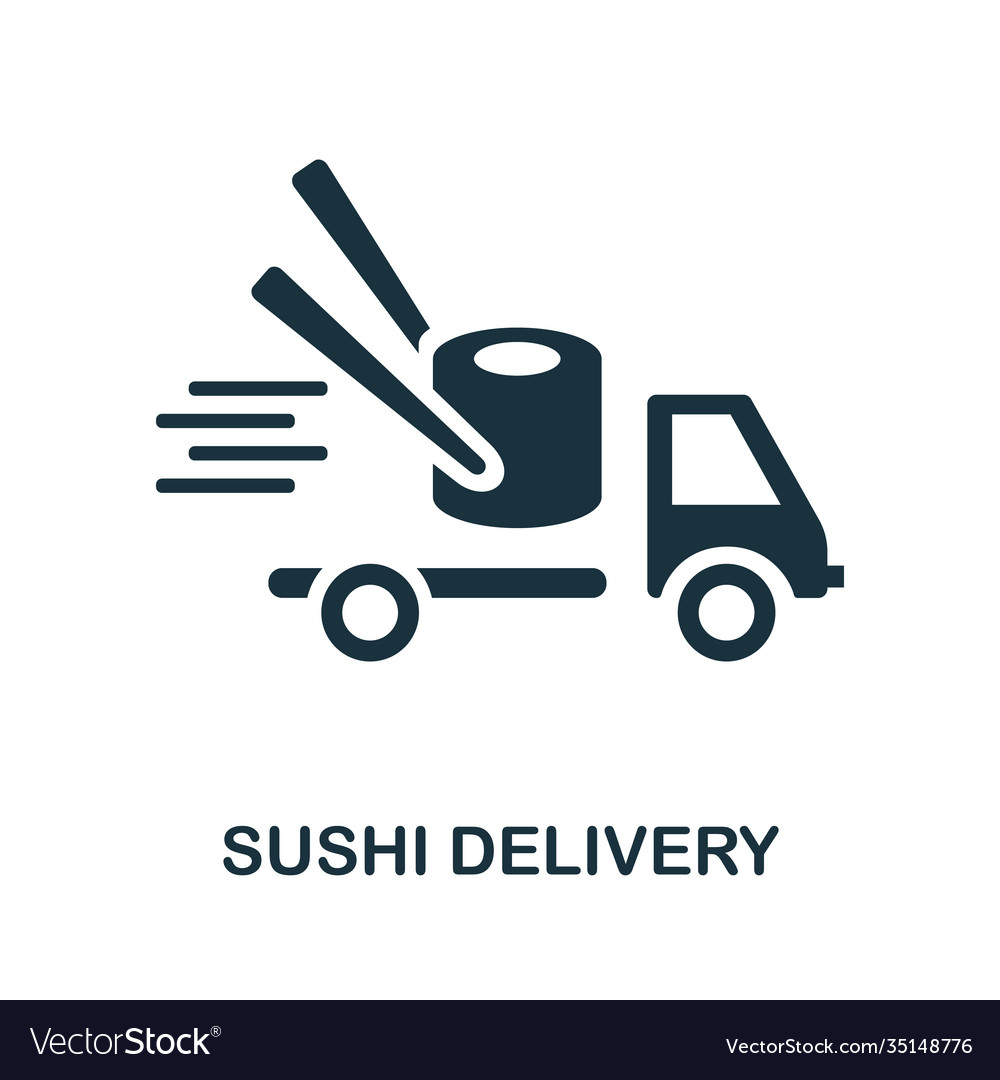 Sushi delivery icon simple element from