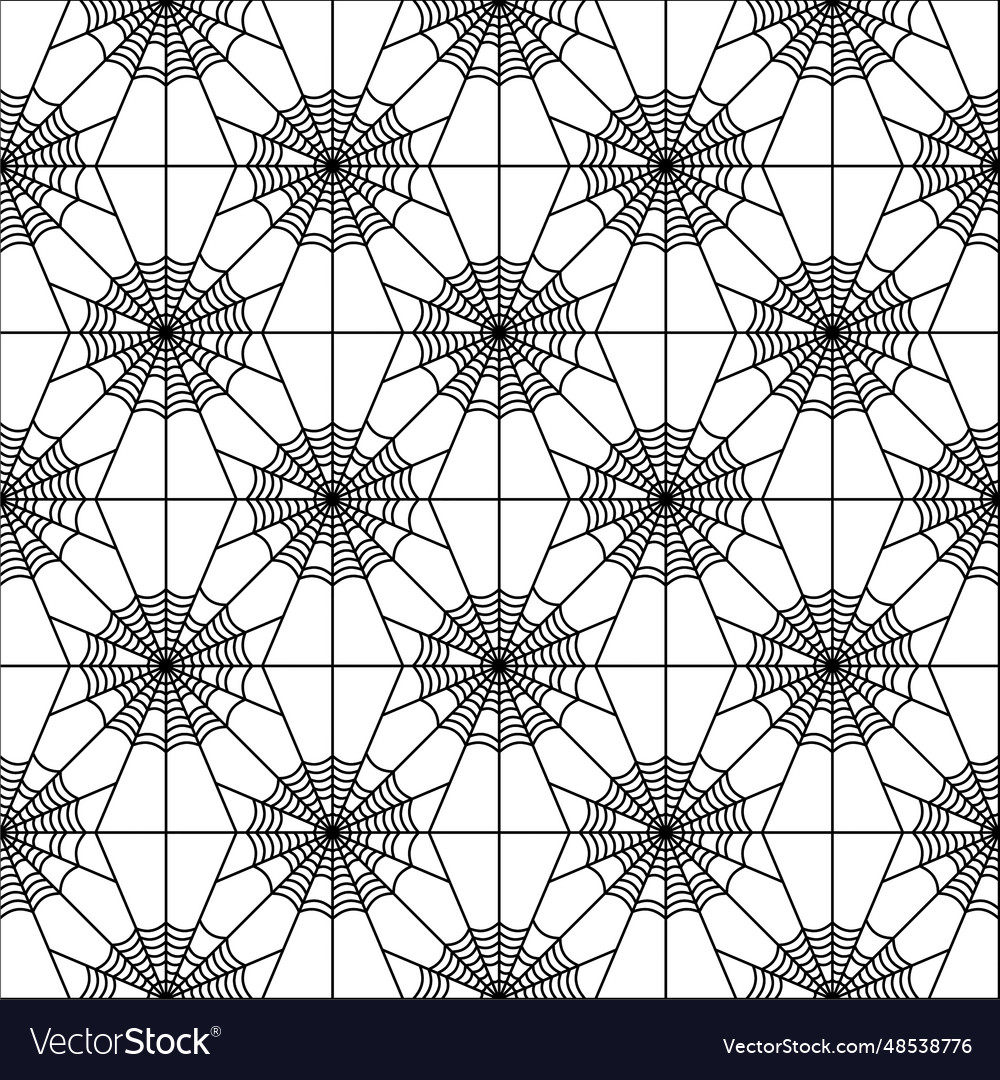 Symmetrical spider web seamless pattern modern vector image Symmetrical spider web seamless pattern modern