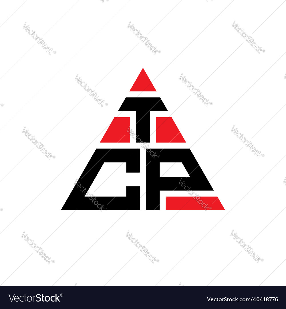 Tcp triangle letter logo design