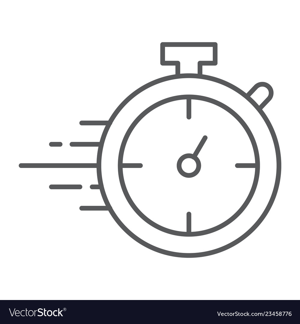 Thin Line Stopwatch Icon - Countdown Timer