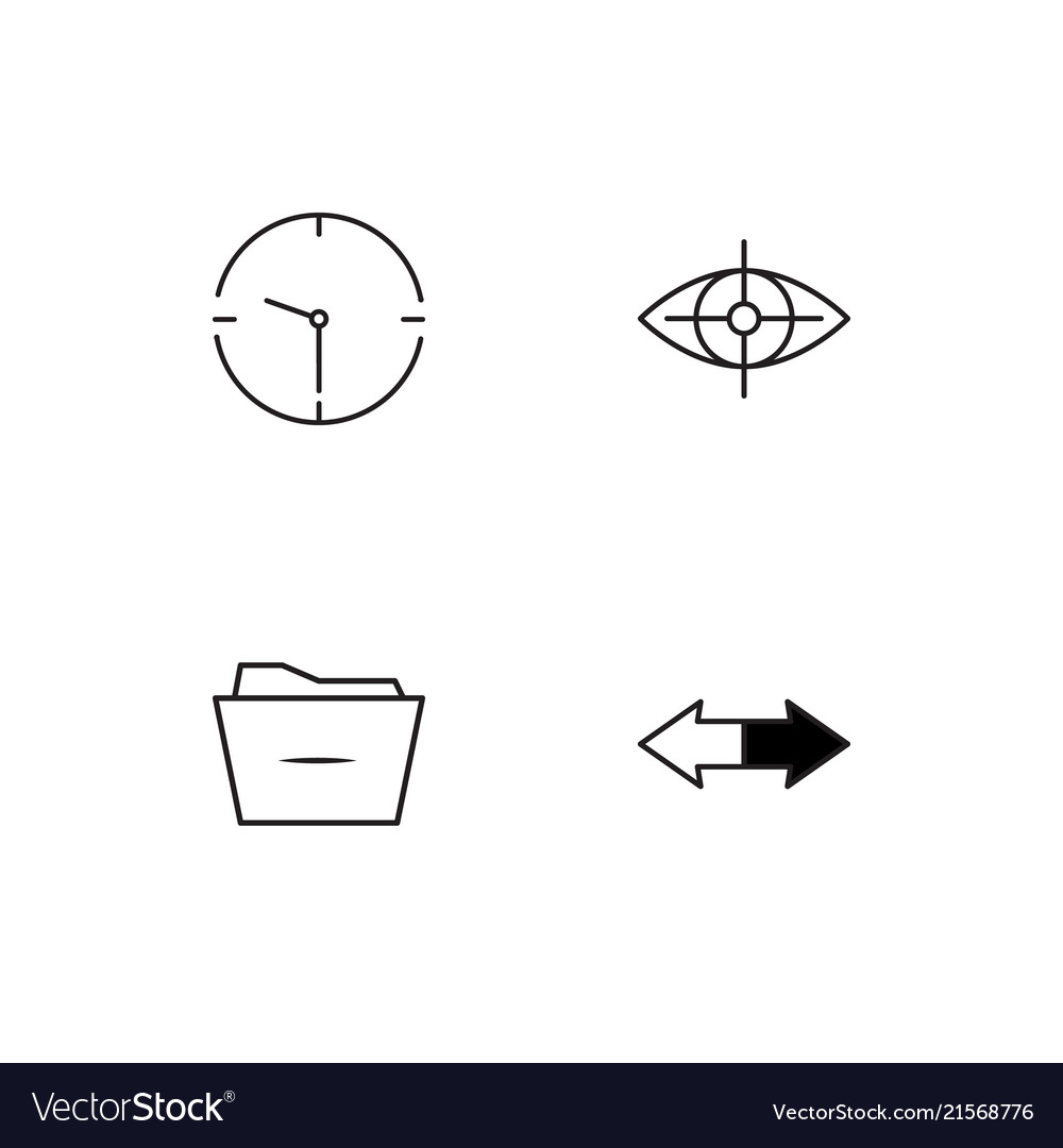 Time linear icons set simple outline