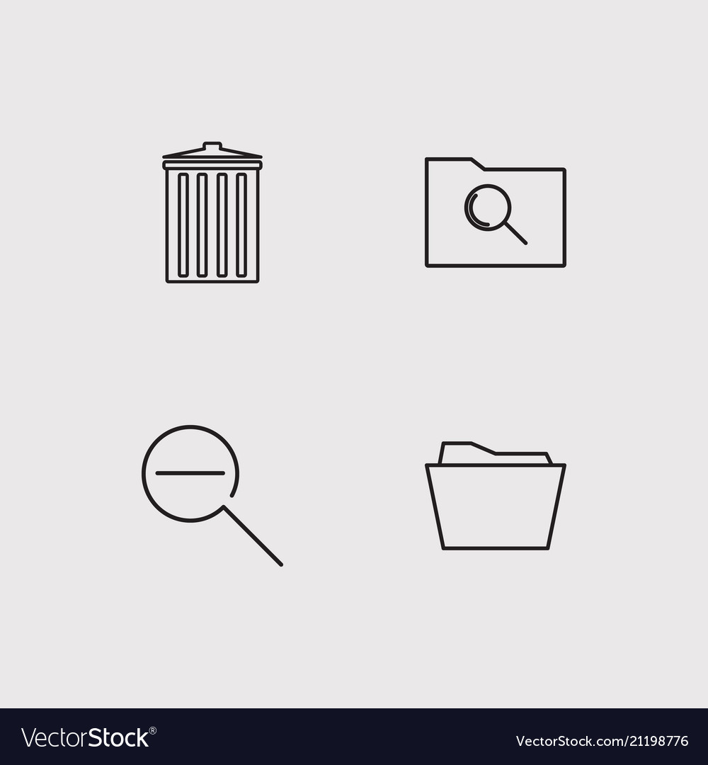 User interface simple linear icons set outlined
