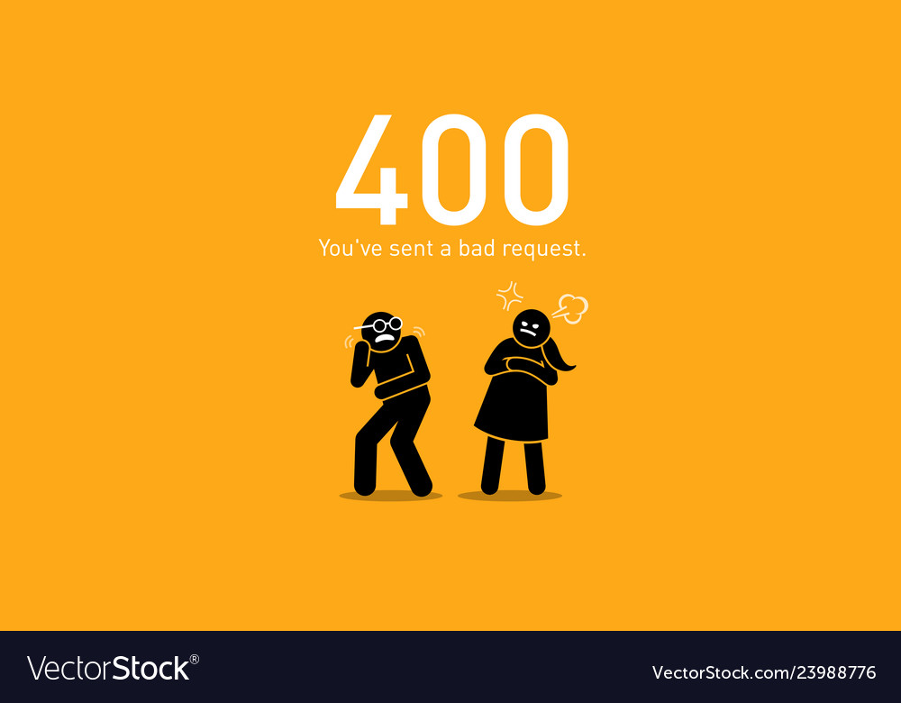 Website Error 400 Bad Request Artwork Depicts Vector Image