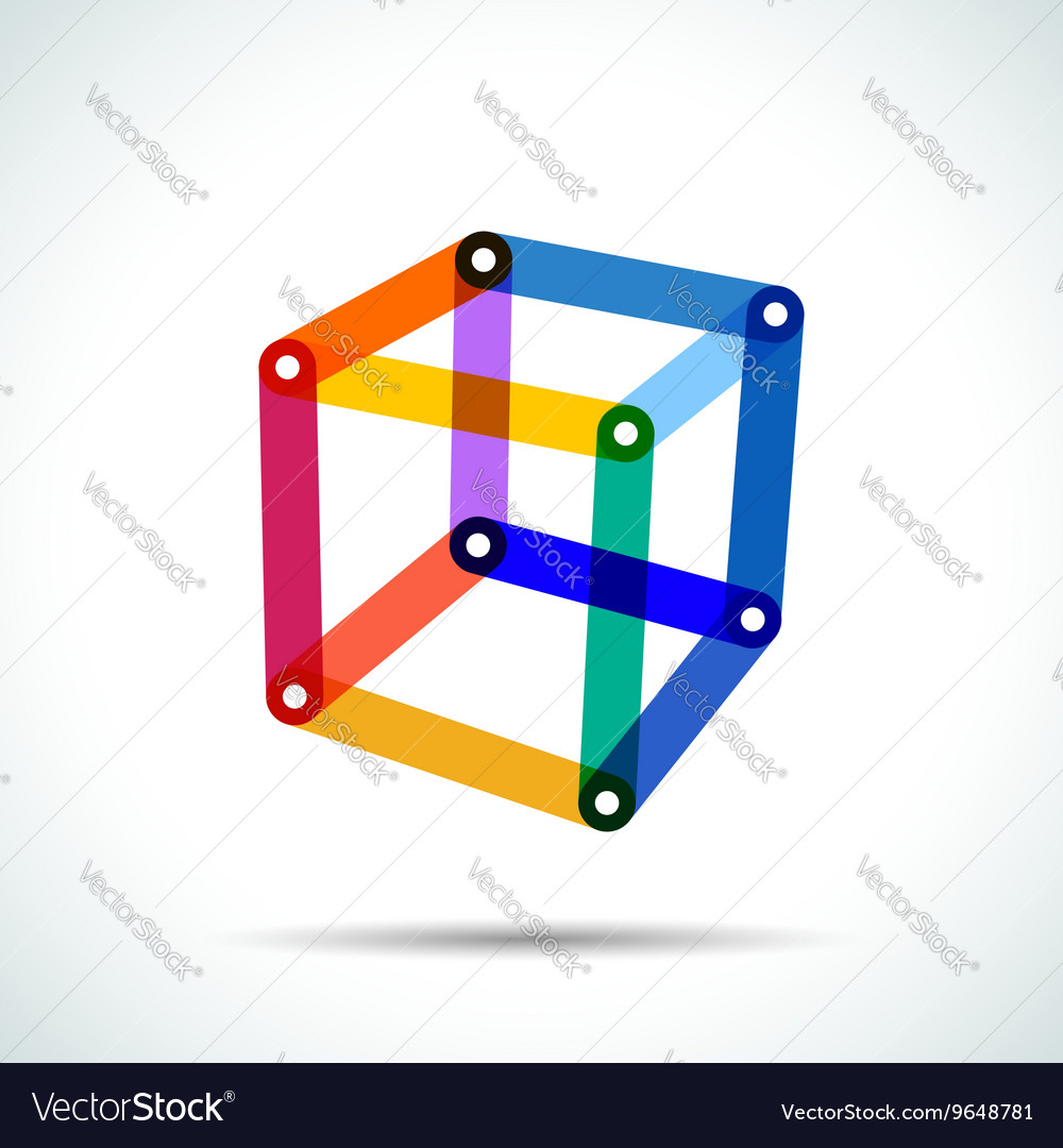 Abstract pyramid logo with intersecting