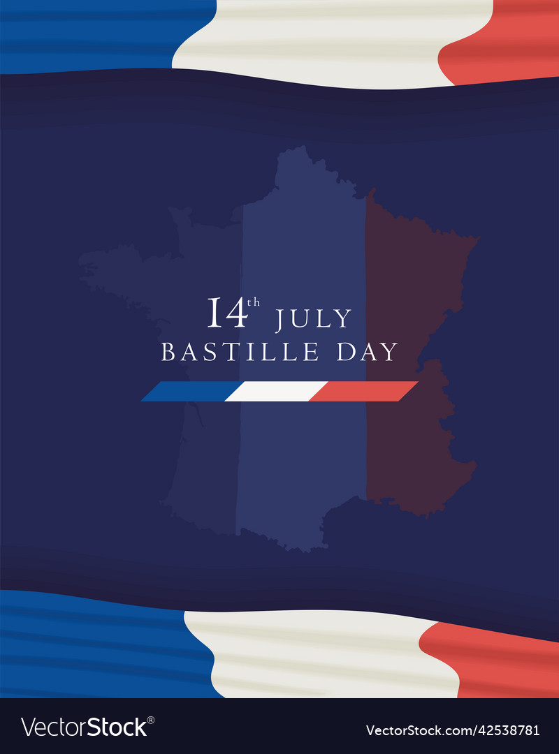 Bastille day lettering Royalty Free Vector Image