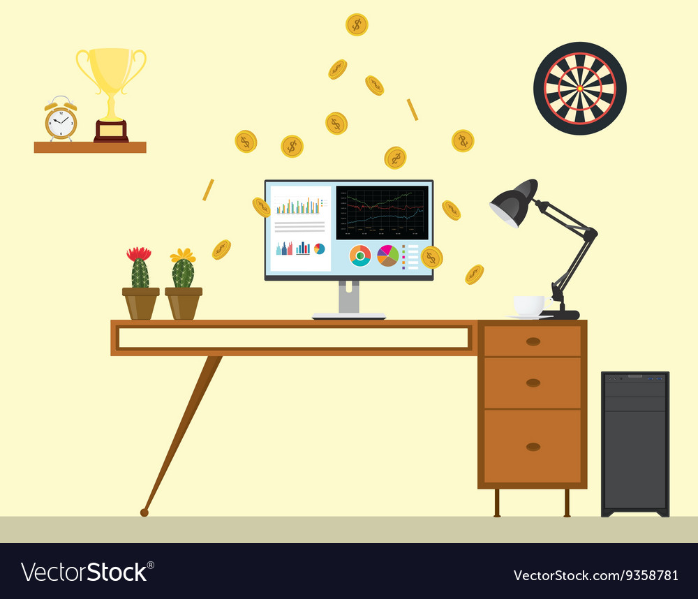 Business monitoring with graph and chart on front