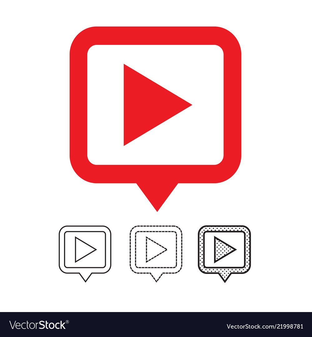 Button video player icon Vector Image Button video player icon