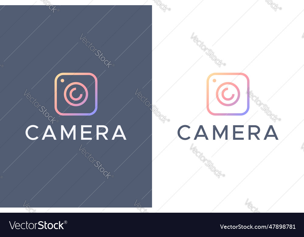 Camera icon letter c mobile app social media logo vector image Camera icon letter c mobile app social media logo