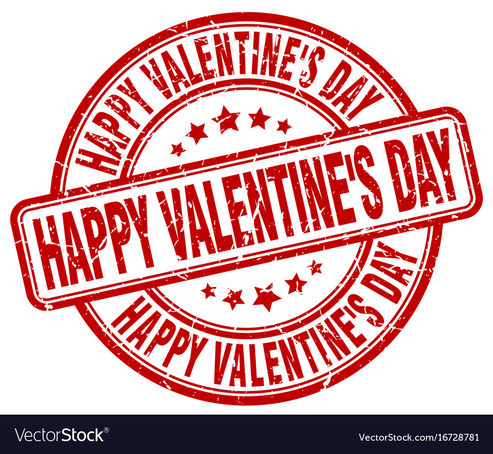 Happy valentines day stamp Royalty Free Vector Image