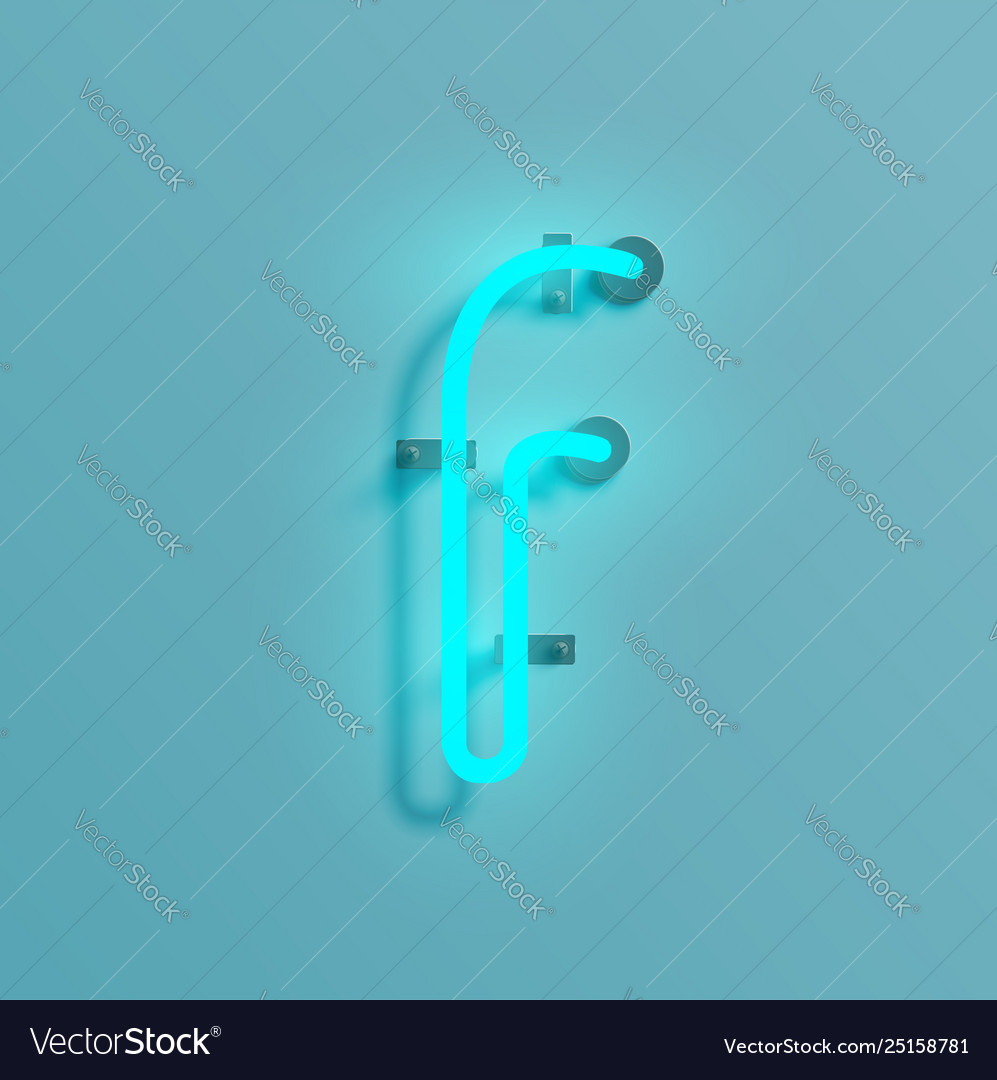 Realistic neon character from a typeset Vector Image Realistic neon character from a typeset