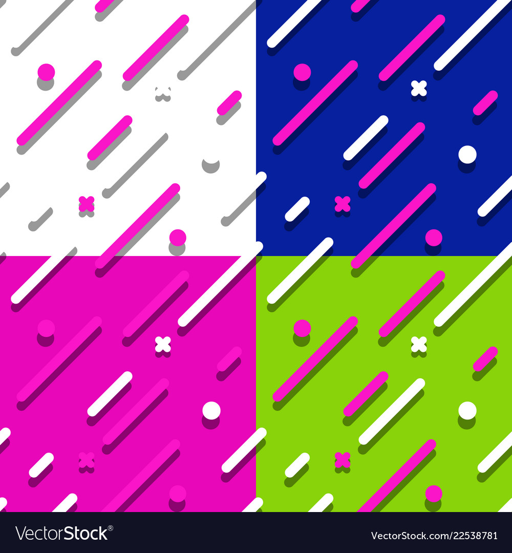 Seamless abstract pattern multicolor texture set vector image Seamless abstract pattern multicolor texture set