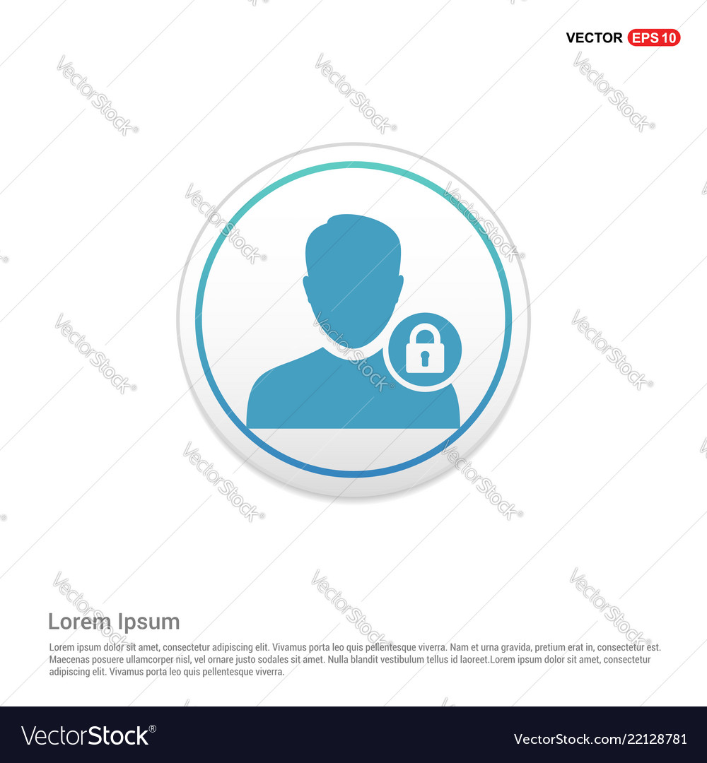 Secure user icon - white circle button Vector Image Secure user icon - white circle button