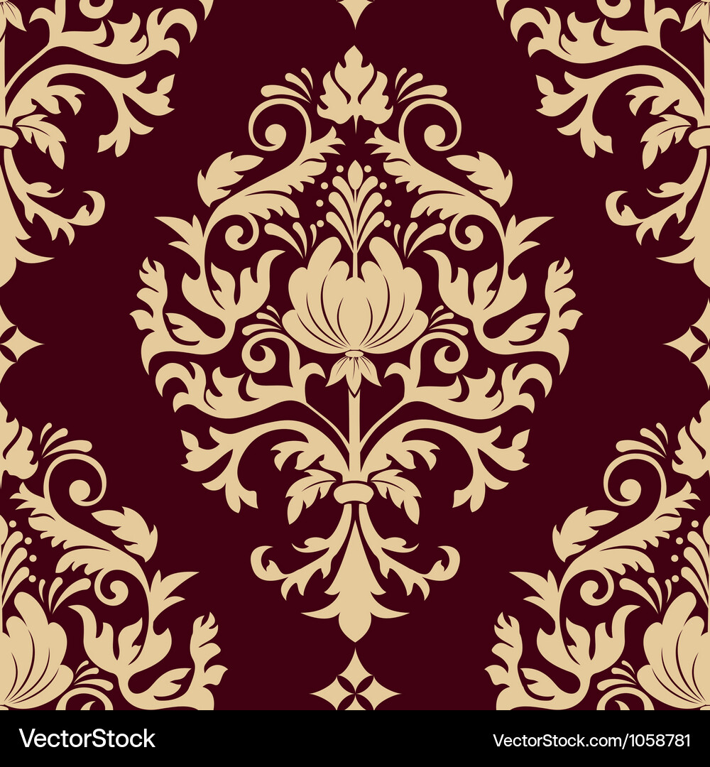 Vintage damask seamless pattern Royalty Free Vector Image