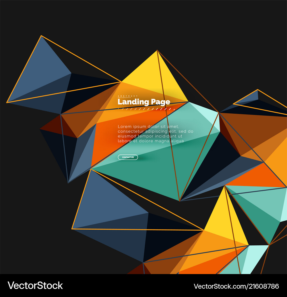 3d triangle abstract background polygonal Vector Image