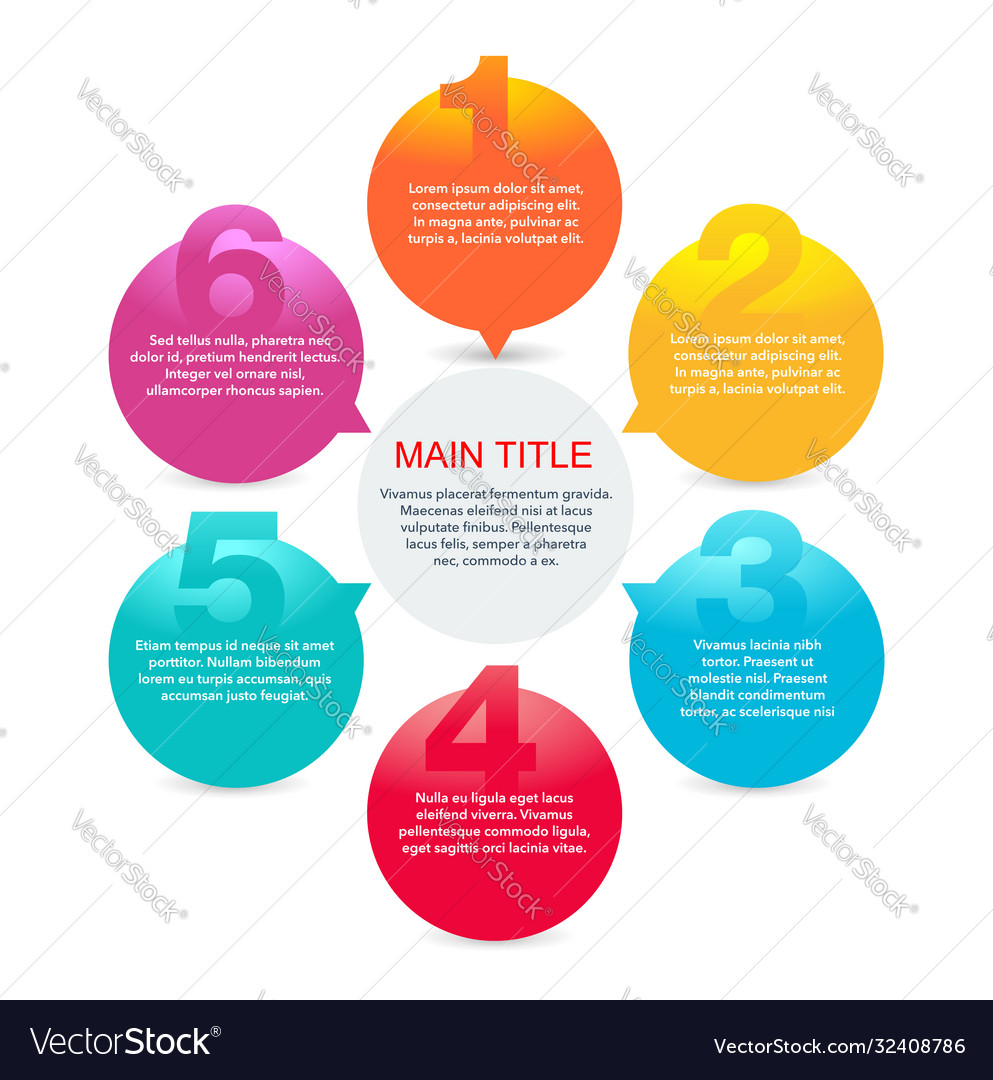 6 Steps Infographic Template Six Options Vector Image 3380