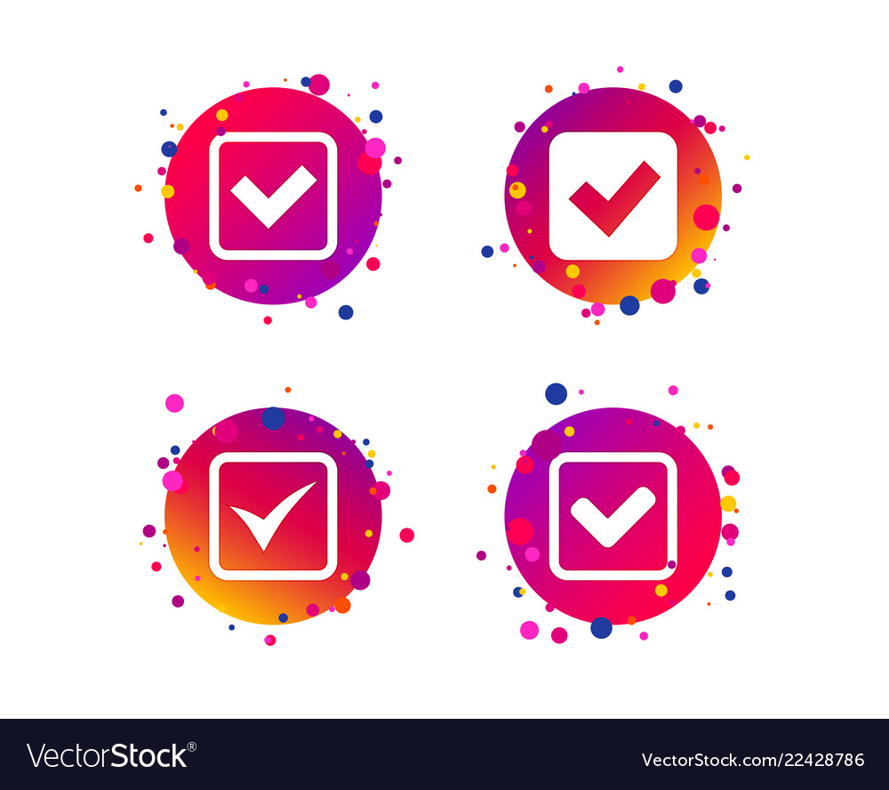 Check signs checkbox confirm icons