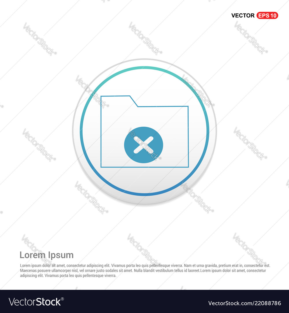 Computer folder icon - white circle button vector image Computer folder icon - white circle button