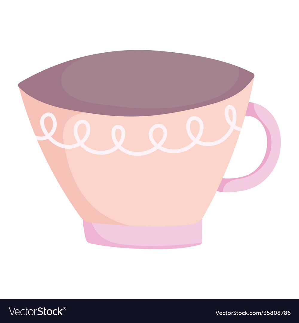 Cooking coffee cup utensil cartoon flat icon Vector Image