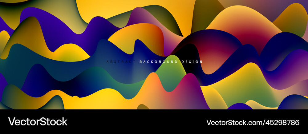 Dynamic liquid waves abstract background Vector Image