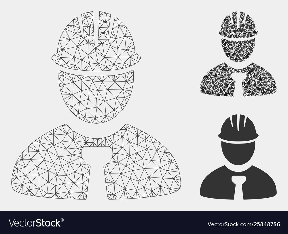 Engineer mesh 2d model and triangle mosaic