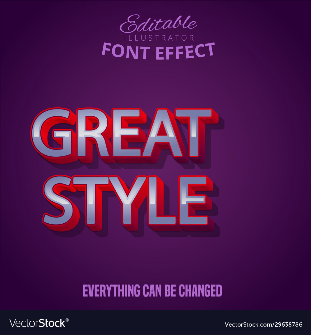 Great style text editable font effect