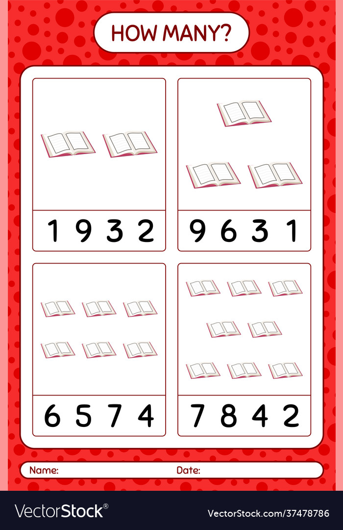 How many counting game with quran worksheet vector image How many counting game with quran worksheet