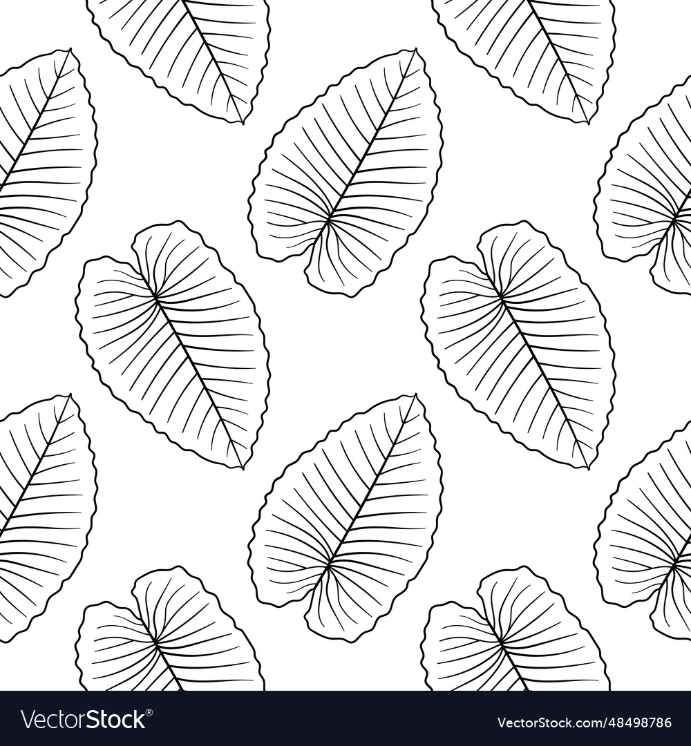 Leaf hand drawn seamless pattern