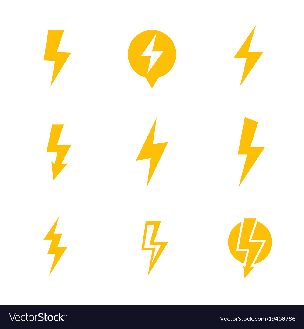 Lightning bolt electricity warning signs Vector Image