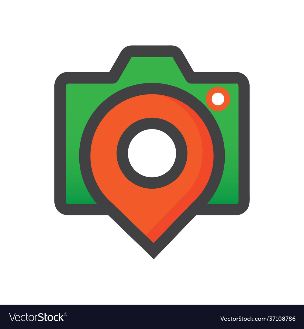 Location with camera icon can use vector image Location with camera icon can use