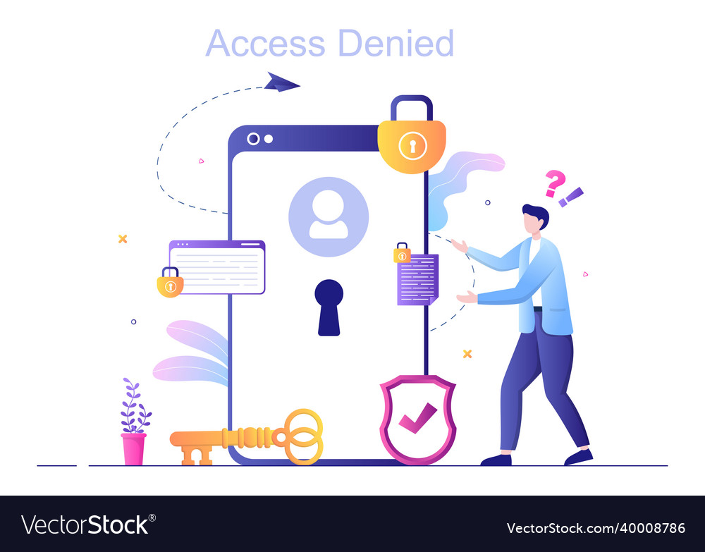 Login access denied system refuses password vector image Login access denied system refuses password
