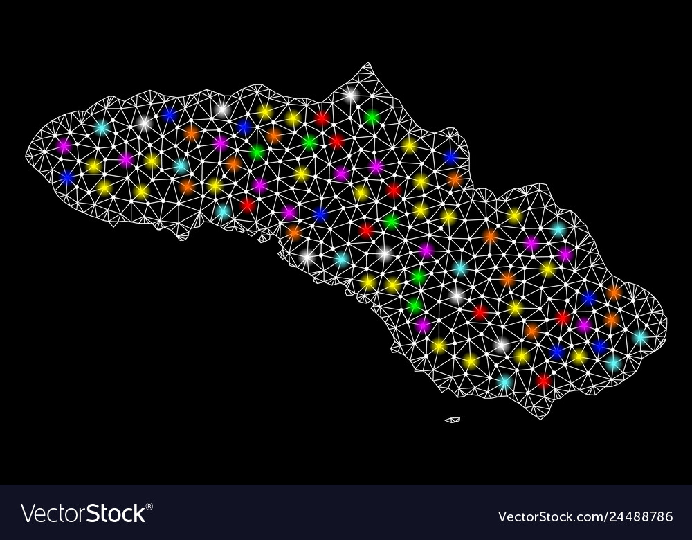 Mesh 2d map of sumba island with bright light