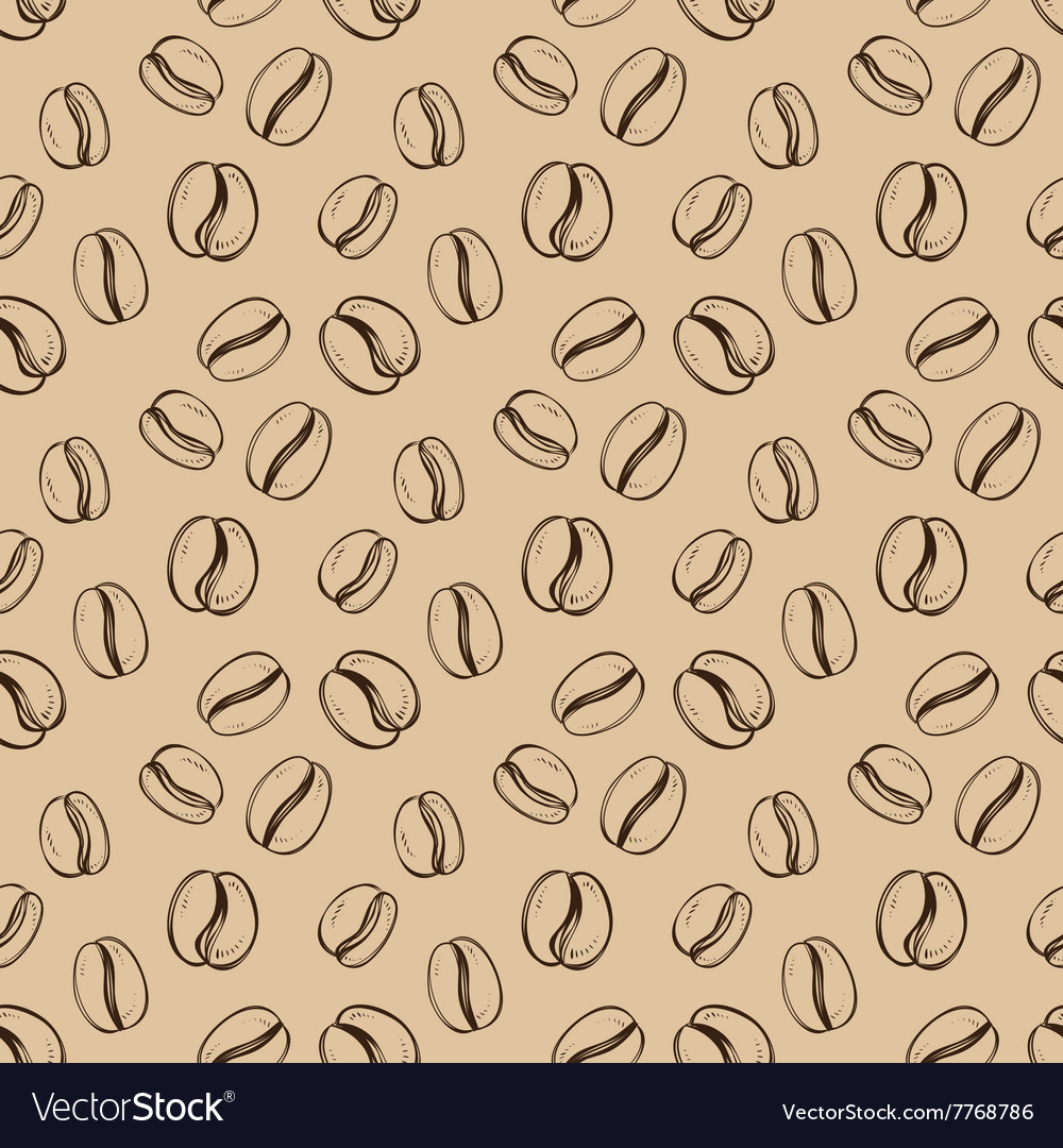 Seamless pattern with coffee grain in sketch style