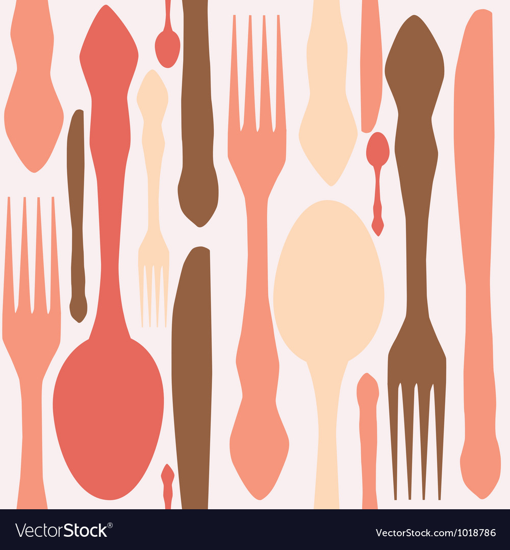 Seamless pattern with forks spoons end knifes
