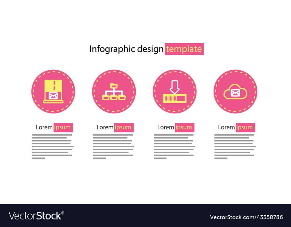 Set line loading cloud mail server folder tree vector image Set line loading cloud mail server folder tree