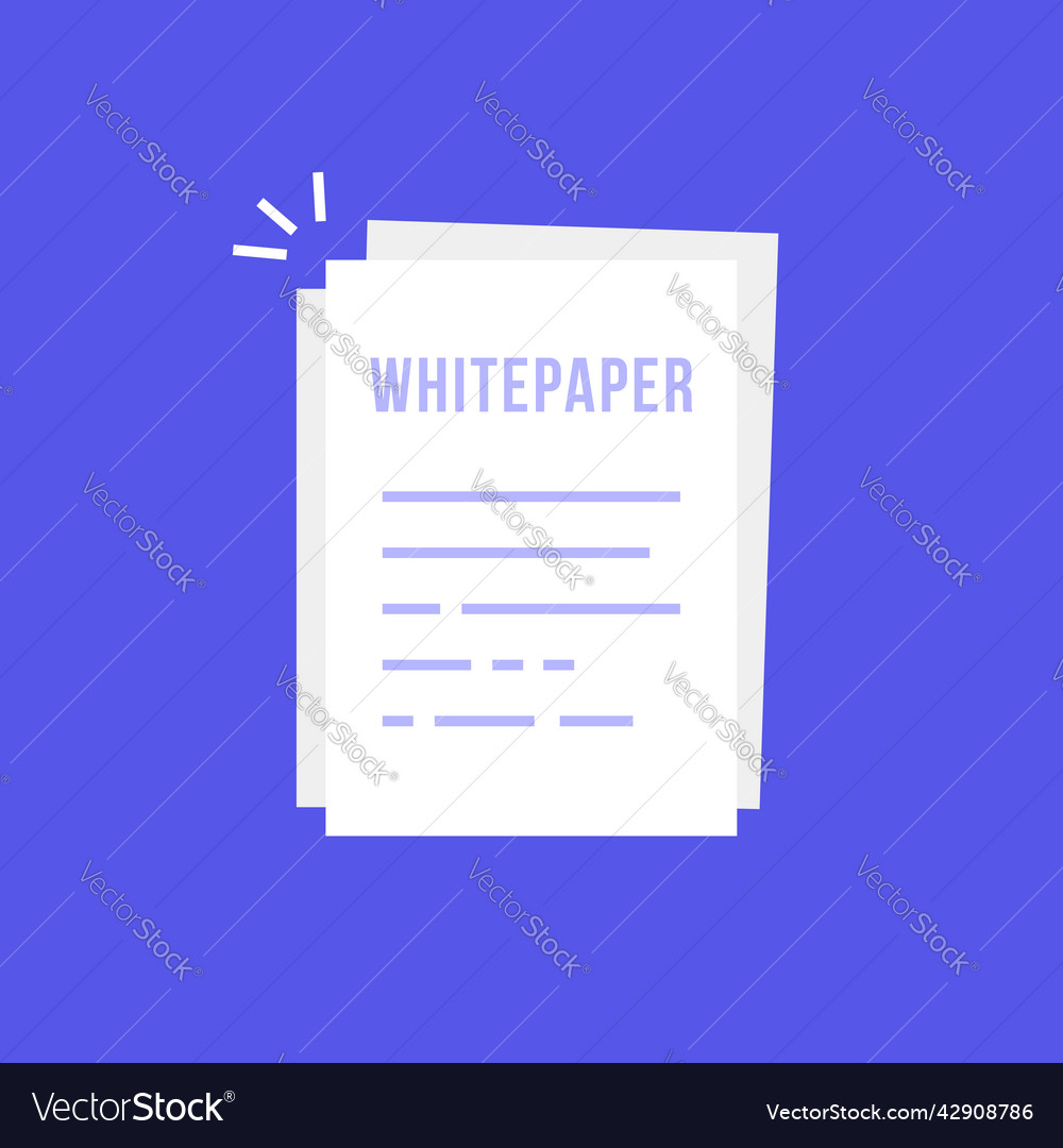 Simple whitepaper or document icon vector image Simple whitepaper or document icon