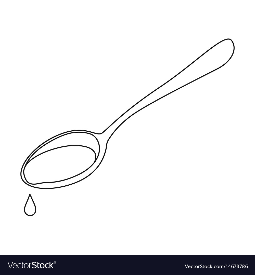 Spoon olive oilolives single icon in outline Vector Image