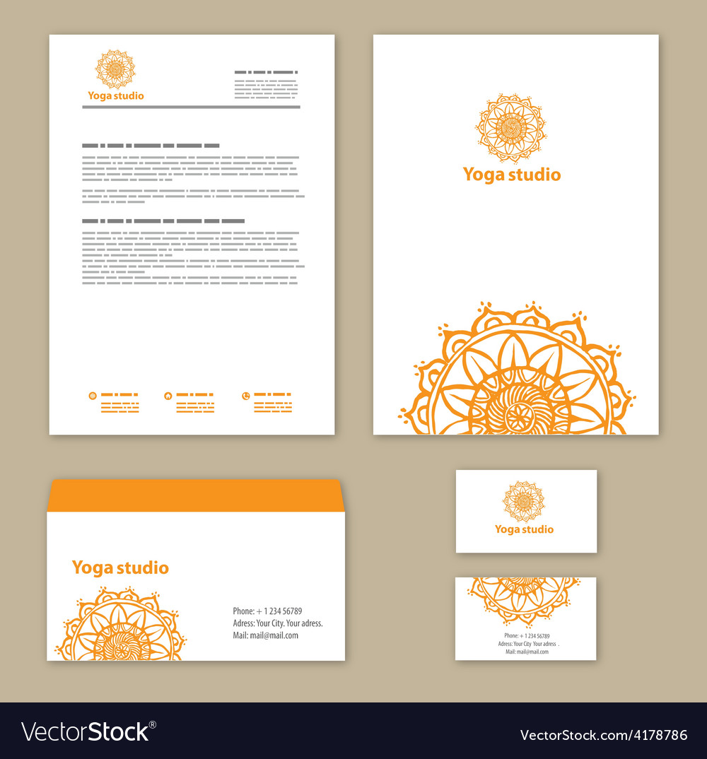 template corporate style with a round ornament vector image